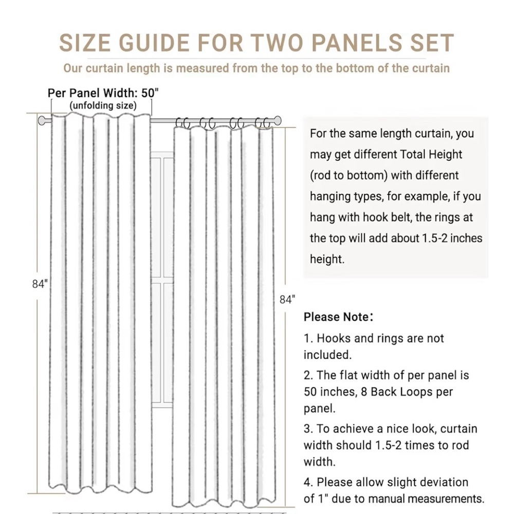 Elegant Cream Curtains - Picture 2 of 6
